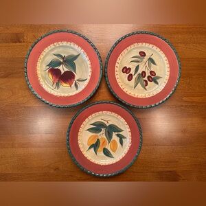 Certified International Pamela Gladding Chianti theme set of 3 salad plates